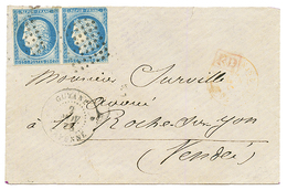 1875 COLONIES GENERALES Paire 25c CERES Obl. Sur Enveloppe De CAYENENE Pour La FRANCE. TB. - Sonstige & Ohne Zuordnung