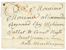 1788 Cachet Rare PAQUEBOT + COLONIES Rouge Sur Lettre Avec Texte Daté "MARSEILLE" Pour La MARTINIQUE. RARE. TB. - Altri & Non Classificati