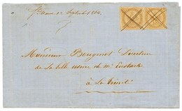 1864 Paire 10c AIGLE Obl. Plume + Marque Manuscrite "STE MARIE 12 Septembre 1864" Sur Lettre Pour LA TRINITE. Trés Rare  - Sonstige & Ohne Zuordnung