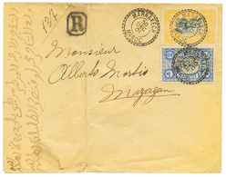 1901 POSTE LOCALE 10c + 25c Obl. MARRAKECH MAROC Sur Enveloppe RECOMMANDEE Pour MAZAGAN. Trés Rare En RECOMMANDE. TTB. - Sonstige & Ohne Zuordnung