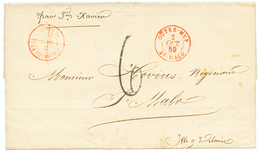 1859 OUTRE-MER ST MALO + COLONIES FRA ST MALO Biffé + Taxe 6 Sur Lettre De ST PIERRE T.N. Pour ST MALO. TTB. - Autres & Non Classés