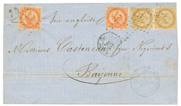 "Losange MUET à Gros Points" : 1864 AIGLE Paire 10c + 40c (x2) Obl. Losange GROS POINTS + Grand Cachet ILE ST PIERRE ET  - Other & Unclassified