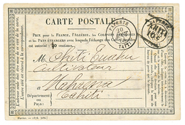 1884 Cachet TAHITI / 10c Sur CARTE PRECURSEUR De PAPEETE Pour MAHAENA. TB. - Altri & Non Classificati