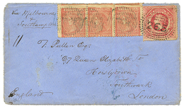 "NEW SOUTH WALES / VICTORIA Combination" : 1865 VICTORIA 4d Strip Of 3 + NEW SOUTH WALES 1 SHILLING Canc. 265 On Envelop - Sonstige & Ohne Zuordnung