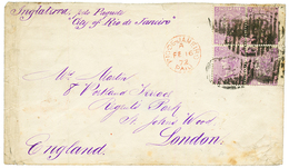 BRAZIL - British P.O. : 1872 GB 6d Block Of 4 (rare) + Red RIO DE JANEIRO PAID On Envelope To LONDON. Vf. - Other & Unclassified