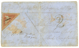CAPE OF GOOD HOPE -SOLDIER LETTER : 1856 1 PENNY Red Pen Cancel On MILITARY Envelope To ENGLAND. Some Faults But Rare. F - Cap De Bonne Espérance (1853-1904)