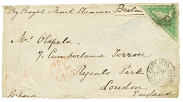 CAPE OF GOOD HOPE : 1864 1 SHILLING Emerald Green With Nice Margins On Envelope From CAPE-TOWN To ENGLAND. Vf. - Cabo De Buena Esperanza (1853-1904)