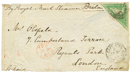 CAPE OF GOOD HOPE : 1864 1 SHILLING Emerald Green With Nice Margins On Envelope From CAPE-TOWN To ENGLAND. Vf. - Cape Of Good Hope (1853-1904)