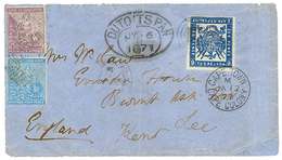 1877 Z.A.R 6d Imperforate + CAPE OF GOOD HOPE 4d + 6d On Envelope From DUTOLTSPAN Via CAPE TOWN CAPE COLONY To ENGLAND.  - Cap De Bonne Espérance (1853-1904)