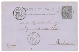 MONGTSEU PRECURSOR : 1890 FRENCH COLONIES GENERAL ISSUE P./Stat 10c Datelined "CUSTOM HOUSE MÊNGTZE" Canc. LAO-KAI TONKI - Sonstige & Ohne Zuordnung