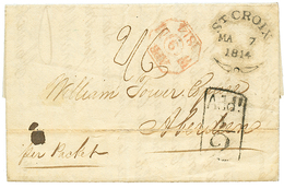 DANISH WEST INDIES : 1814 ST CROIX Fleuron On Entire Letter To ABERDEN (SCOTLAND). Very Few Covers Kwown. GREAT RARITY O - Dänische Antillen (Westindien)