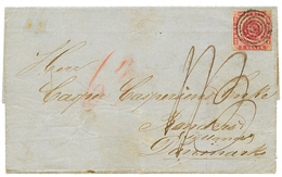 DANISH WEST INDIES : 1866 3c Carmine With 4 Large Margins + Tax Marking On Entire Letter Datelined "PORTO-CABELLO" Tp RA - Danemark (Antilles)