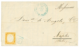 ITALIAN P.O - EGYPT - PRINTED MATTER : 1863 SARDINIA 10c With Large Margins Canc. Boxed PIROSCAFI POSTALI ITALIANI + ALE - Sonstige & Ohne Zuordnung