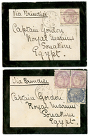 EGYPT / SUDAN - KHARTOUM Expedition : 1885 2 Envelopes From HUNTLY To GENERAL GORDON At SOUAKIN (SUDAN). Nice Pair. Vvf. - Sonstige & Ohne Zuordnung