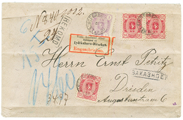 FINLAND : 1879 1 MARK Violet + 25p (x3) Canc. HELSINGFORS On REGISTERED Envelope To GERMANY. GREAT RARITY. OESCH Certifi - Other & Unclassified