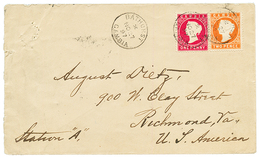 GAMBIA : 1897 1d + 2d Canc. BATHURST On Envelope To USA. Superb. - Gambia (...-1964)