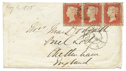 BALTIC FLEET : 1855 1d (x3) + DANZIG On Envelope To ENGLAND. Light Crease On One Stamp. Scarce. Vf. - Other & Unclassified