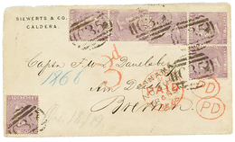 "CALDERA" : 1866 GB 6d (x6) Canc. C35 + "3d" Red Tax Marking On Envelope (1 Flap Missing From CALDERA To BREMEN (GERMANY - Other & Unclassified