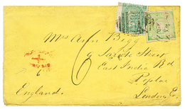 "CALLAO" : 1870 GB 1 SHILLING Canc. C38 + PERU 1D + Rare Red Cachet INSUFFICIENTLY / PREPAID On Envelope To LONDON. Rare - Other & Unclassified