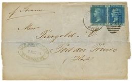 DANISH WEST INDIES : 1874 GB 2d (x2) Canc. C51 + ST THOMAS On Entire Letter To PORT AU PRINCE HAITI . Vvf. - Other & Unclassified
