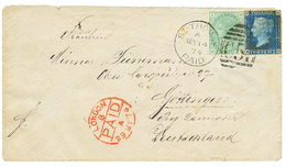 1874 2d Blue + 1 SHILLING Canc. C51 + ST THOMAS PAID On Envelope To GOTTINGEN (GERMANy). Vf. - Other & Unclassified