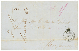 URUGUAY : 1856 PAID AT MONTEVIDEO On Entire Letter To RIO DE JANEIRO (BRAZIL). Rare. TTB. - Other & Unclassified