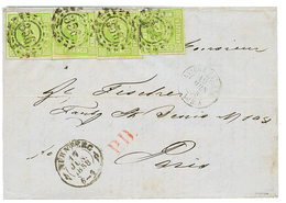 BAVARIA : 1858 9kr (x4) With Nice Margins Canc. 356 + NURNBERG On Entire Letter To PARIS (FRANCE). Vvf. - Sonstige & Ohne Zuordnung