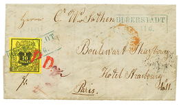 HANNOVER : 1855 1/10th With Nice Margins Canc. DUDERSTADT In Blue On Entire Letter To PARIS (FRANCE). Superb. - Other & Unclassified