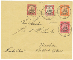 "UKAMAS" : 1906 30pf + 40pf + 50pf + 80pf Canc. UKAMAS On Envelope To WIESBADEN. Vf. - Deutsch-Südwestafrika