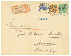 1898 Bisect 20pf (n°4H) + 5pf (n°2) + 25pf (n°5I) Canc. KAMERUN3.10.98 On REGISTERED Envelope To MUNCHEN. Michel = 20 00 - Cameroun