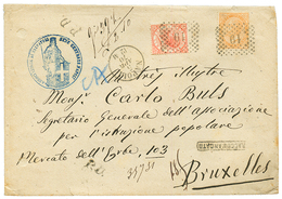 1870 2 LIRE + 10c Canc. 19 + NAPOLI On REGISTERED Envelope To BRUXELLES (BELGIUM). Superb Quality. - Unclassified