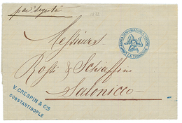 "CONSTANTINOPLE - ShipMail" : 1872 COMPAGNIA DI NAVIGAZIONE A VAPORE LA TRINACRIA On Entire Letter With Text Datelined " - Unclassified