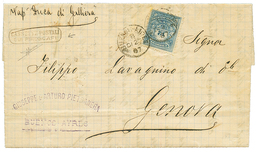 ITALY - SHIPMAIL : 1887 ARGENTINA 12c Canc. BUENOS-AIRES + Extremely Scarce Boxed Cachet CASSETTE POSTALI / SUI PIROSCAF - Unclassified