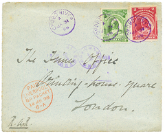 "OPOBO RIVER" : 1898 NIGER COAST 1d/2 + 2d Canc. OPOBO-RIVER In Violet On Envelope To ENGLAND. RARE. Superb. - Other & Unclassified