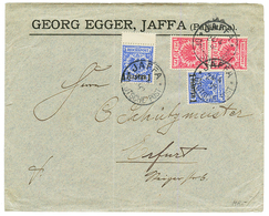 PALESTINE - GERMAN P.O. : 1899 VORLAUFER MIXT GERMANY 10pf(x2) + GERMAN LEVANT 1P On 20pf(x2) Canc. JAFFA On Commercial  - Palestine