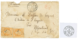 "CAP VERT - Unique ST VINCENT PAQ. FR.J Maritime Cachet" : 1866 FRANCE 40c (x2) Canc. ANCHOR + ST VINCENT PAQ FR. J N°2  - Other & Unclassified