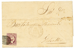 "PORTUGAL Via SPAIN To GIBRALTAR" : 1853 SPAIN 12c + AYAMONTE On Entire Letter With Text Datelined "TAUIRA (PORTUGAL)" T - Autres & Non Classés