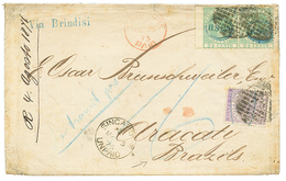 "STRAITS SETTLEMENTS To BRAZIL" : 1875 6c + 24c (x2) + SINGAPORE PAID + SINGAPORE UNPAID On Envelope Via WELTEVREDEN (NE - Singapour (...-1959)