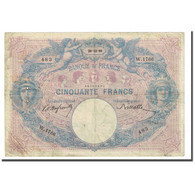 France, 50 Francs, Bleu Et Rose, 1899-12-29, B+, Fayette:14.11, KM:64b - 50 F 1889-1927 ''Bleu Et Rose''
