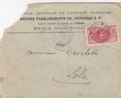 LETTRE GUINEE. 23 OCT 1911. BEYLA POUR LOLA - Covers & Documents