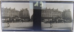 NANTES Vers 1900 : Place Royale. Plaque De Verre Stéréoscopique, Positif. - Plaques De Verre