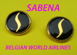 2 Boutons De Luxe Originales De SABENA 2 Originele Luxe Knopen Diamètre Ca22mm Avion Aviation Luchtvaart WINGS AILES 015 - Crew Badges