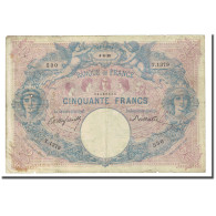 France, 50 Francs, Bleu Et Rose, 1898-06-04, B+, Fayette:14.10, KM:64b - 50 F 1889-1927 ''Bleu Et Rose''