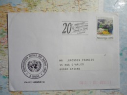 Flamme Genève 20-e Anniversaire De L'administration Postale De L'ONU à Genève 5/12/1989 - Lettres & Documents