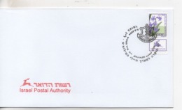 Cpa.Timbres.Israël.9 05 2004.Jerusalem.Israel Postal Authority  Timbre Fleurs Mauve - Gebruikt (met Tabs)
