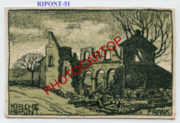 RIPONT-Dessin-CARTE Imprimee Allemande-Guerre14-18-1WK-France-51-Militaria-Feldpost - Ville-sur-Tourbe