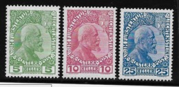 Liechtenstein N°1a/3a - Papier Mat - Neuf * Avec Charnière - TB - Unused Stamps
