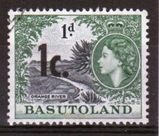 Basutoland 1961 Single 1c Overprint Stamp From The Queen Elizabeth Definitive Set. - 1933-1964 Colonie Britannique