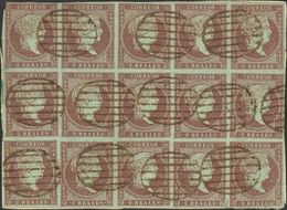 º42(15). 1855. 2 Reales Violeta, Bloque De Quince. BONITO Y RARO. Edifil 2014: +453 Euros - Andere & Zonder Classificatie