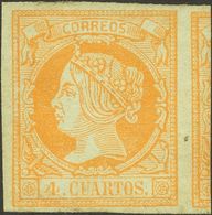 *52. 1860. 4 Cuartos Naranja. MAGNIFICO. - Otros & Sin Clasificación